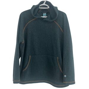 Vtg Alf Kuhl Alfpaca Fleece Hoodie Mens Large Teal Pullover Pocket Lounge Winter